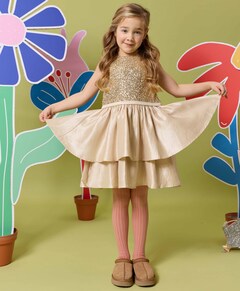 Meisjes jurk goud