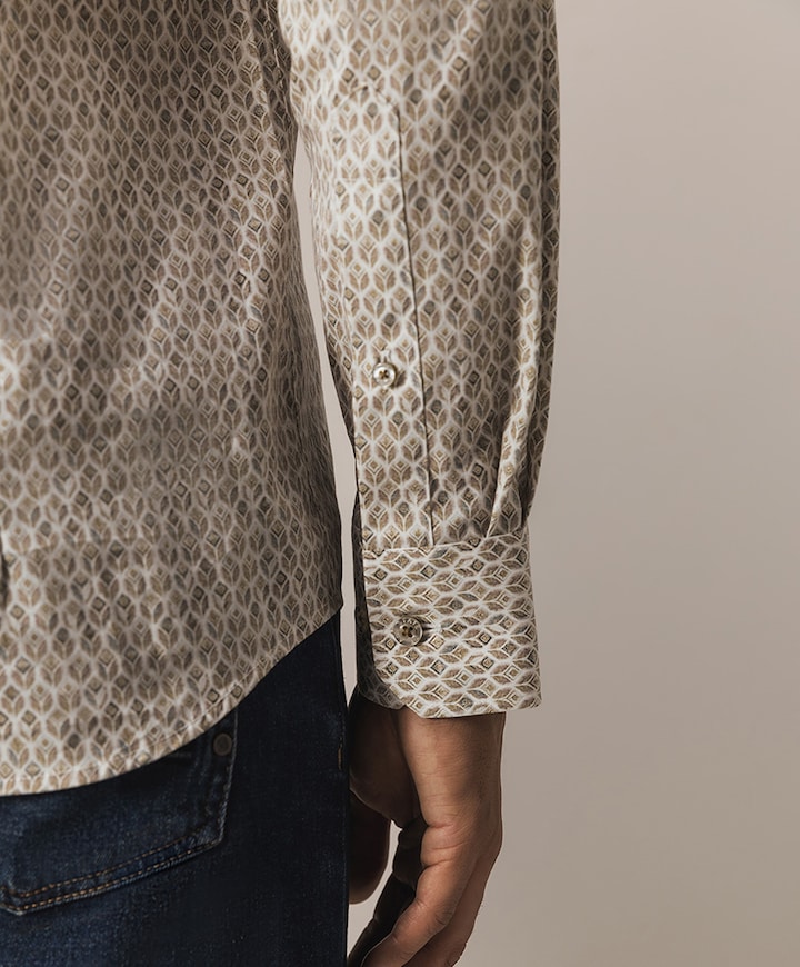 Overhemd lange mouw beige