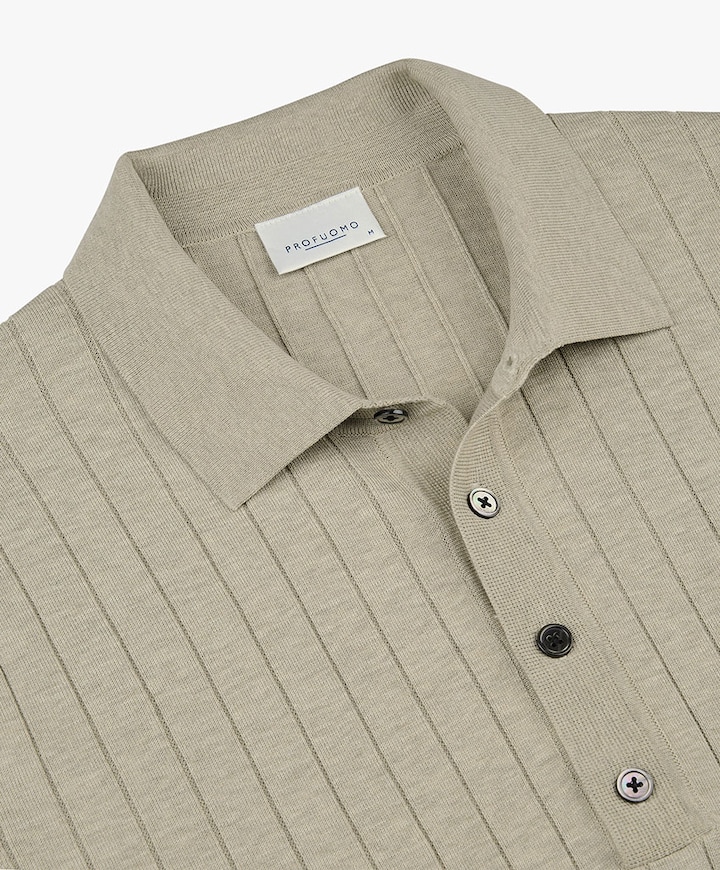 Heren polo beige