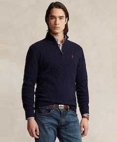 Heren trui met rits blauw