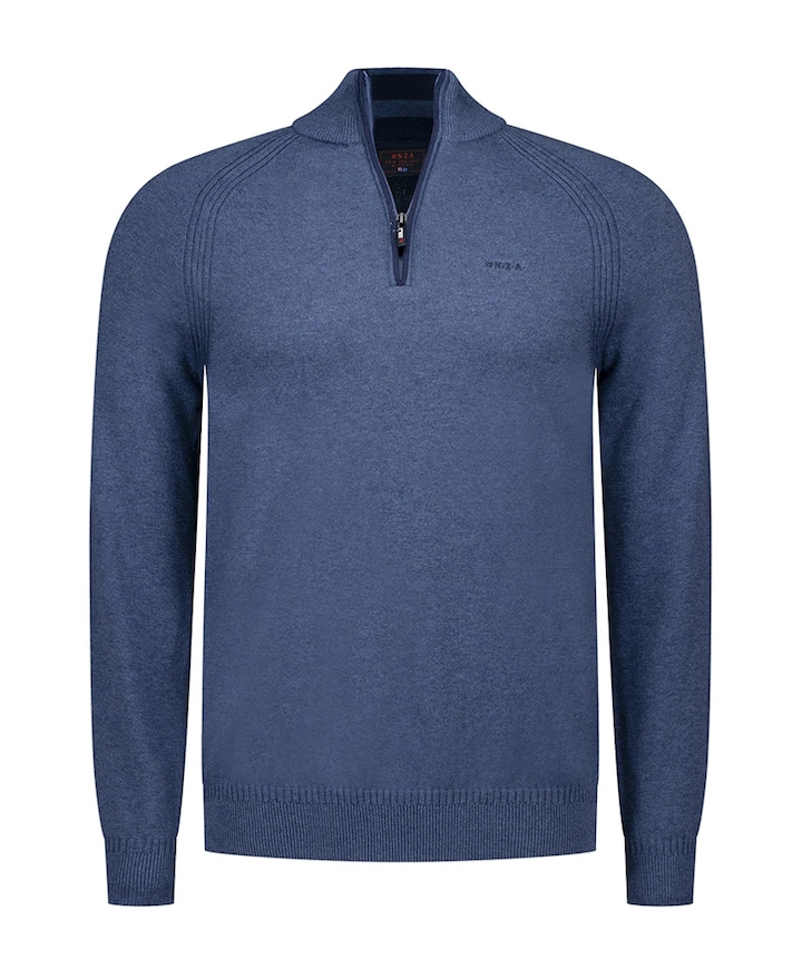 Trui met rits blauw