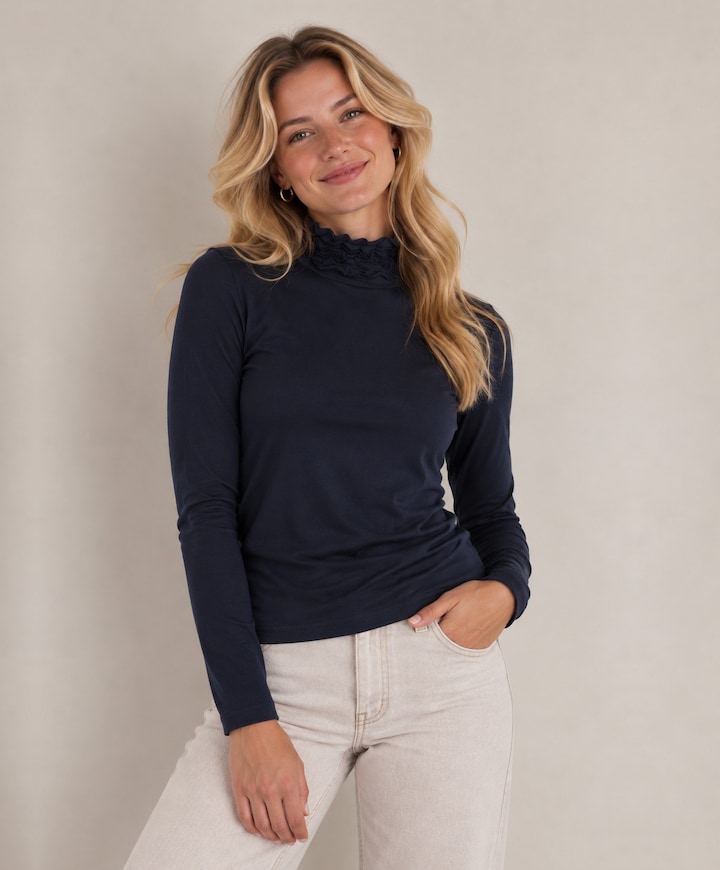 Dames longsleeve blauw