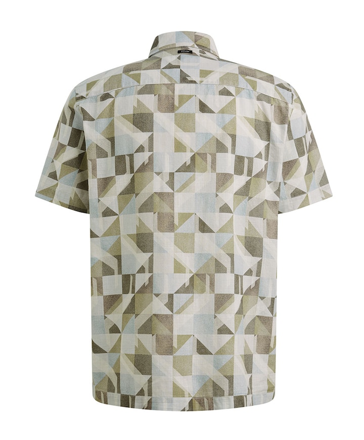 Heren overhemd korte mouw groen