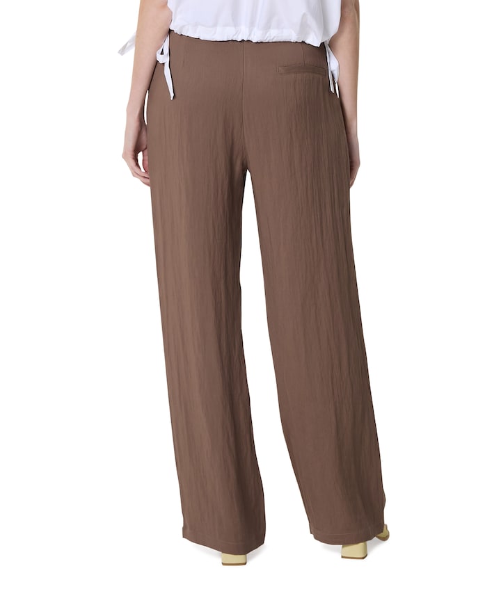 Woven wide leg trousers - L32 dames broek bruin