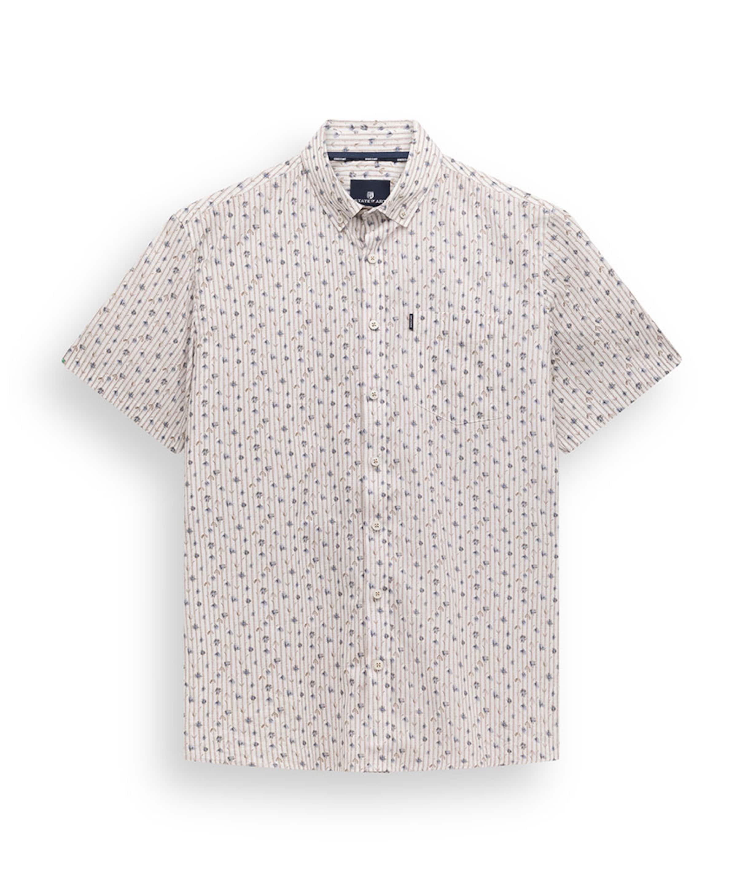 Heren overhemd korte mouw blauw