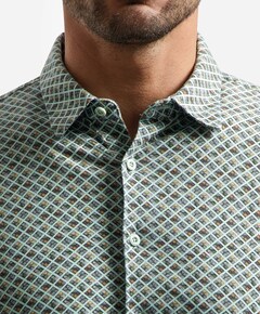 Heren overhemd korte mouw groen
