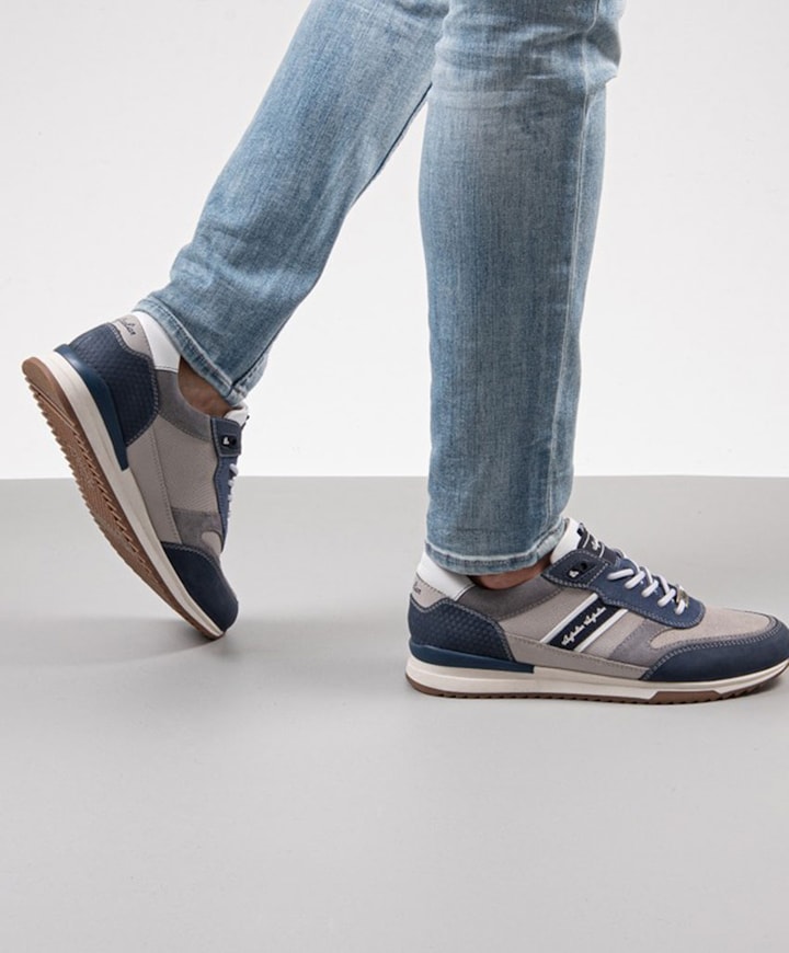 Filmon leather heren sneakers grijs