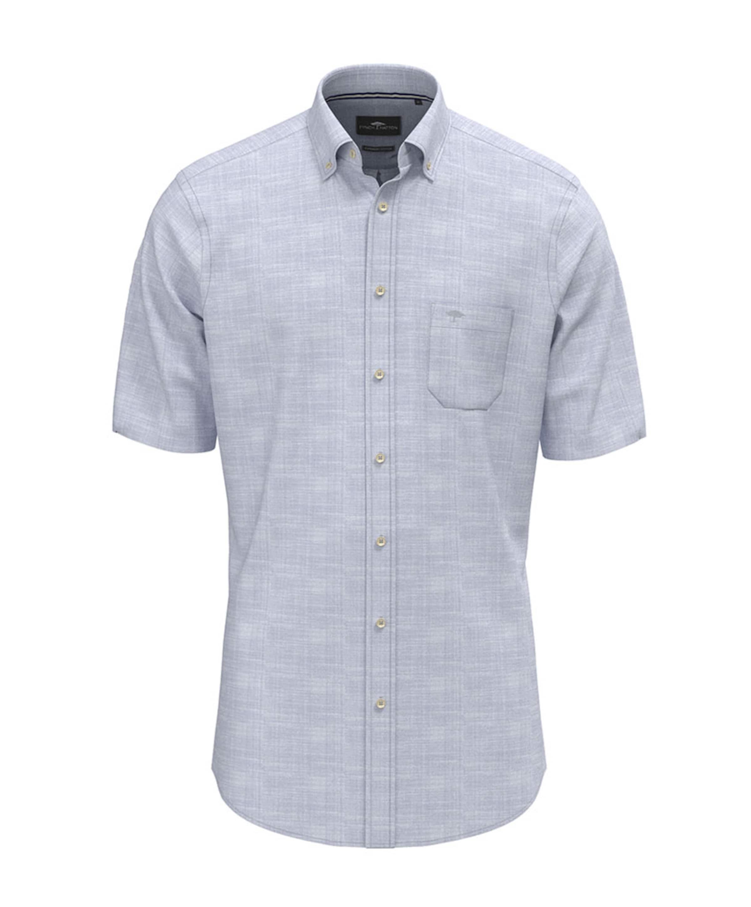 Heren overhemd korte mouw blauw