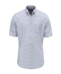 Heren overhemd korte mouw blauw