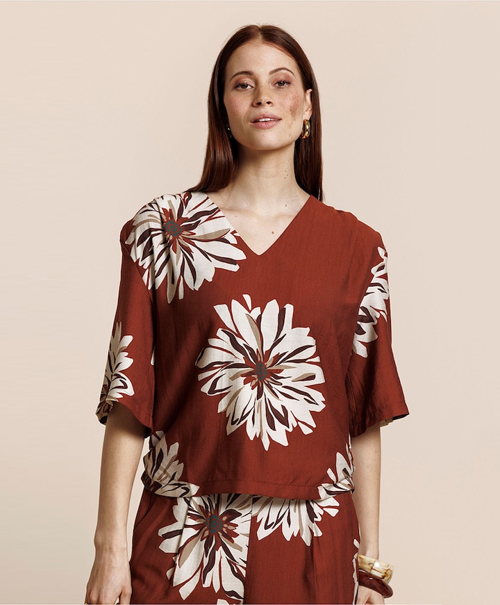 Dames blouse brique