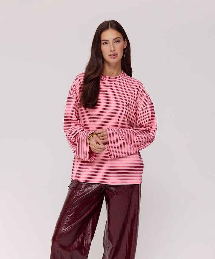 Dames longsleeve roze