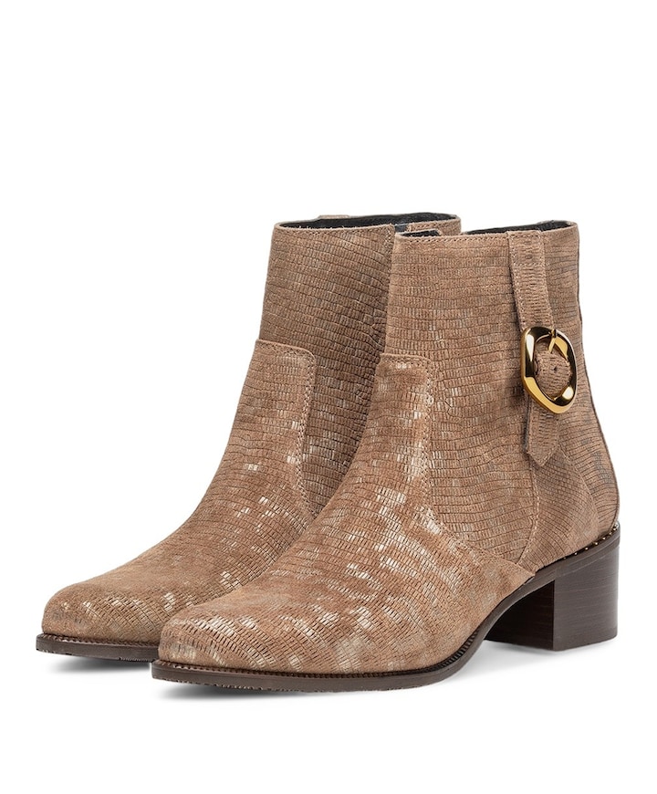dames enkellaarzen beige