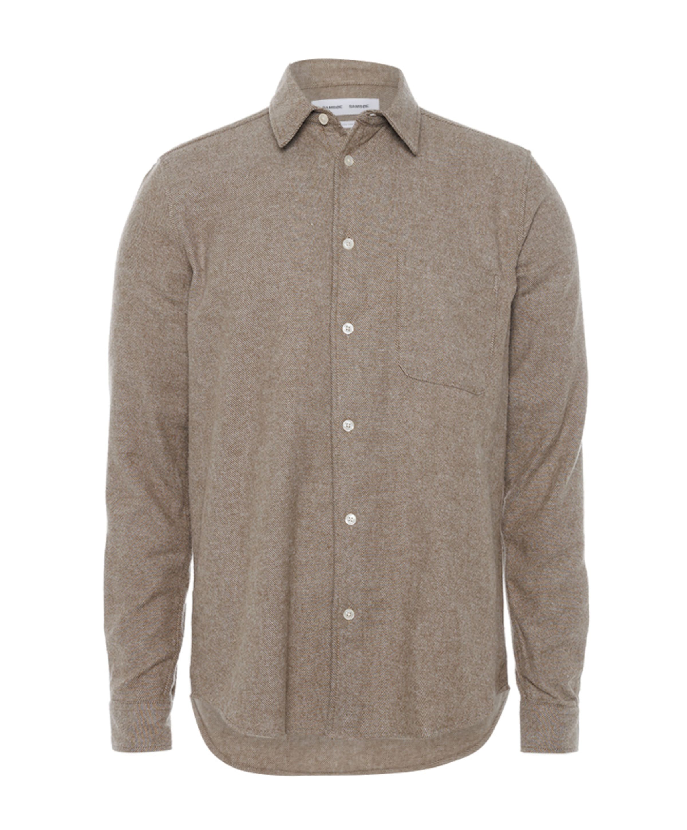 Overhemd lange mouw bruin