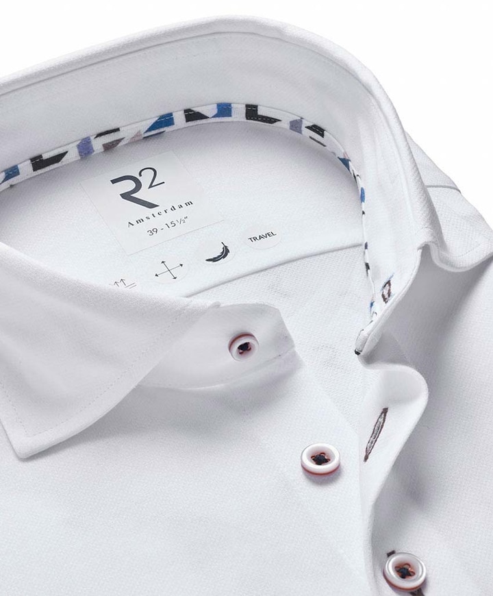 Heren overhemd extra lange mouw wit