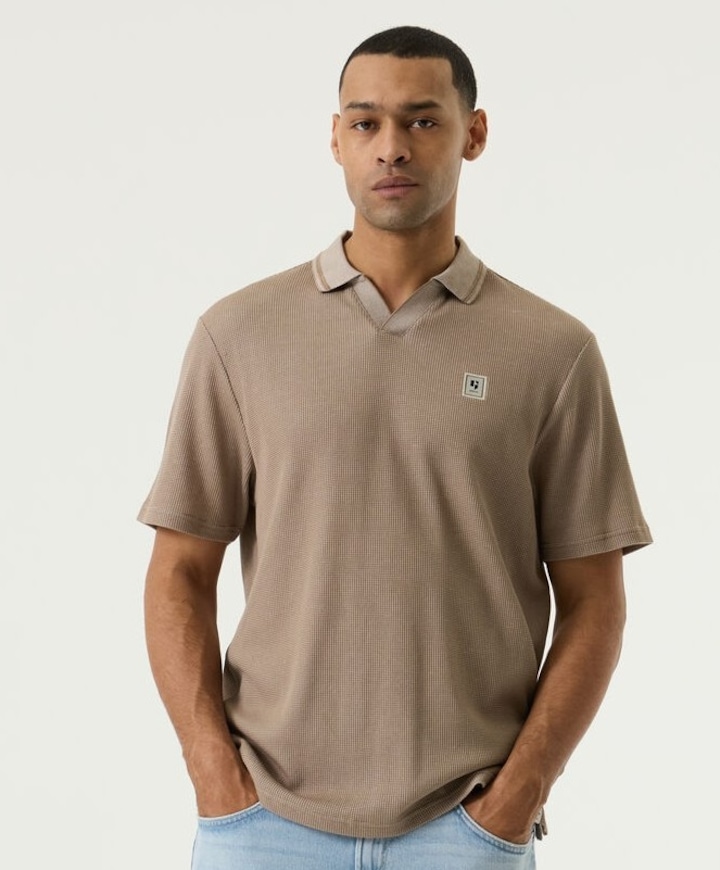 Heren polo beige