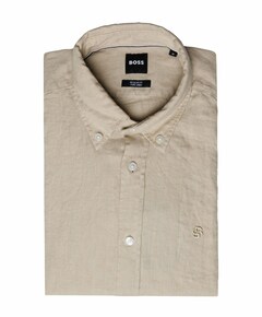 Heren overhemd lange mouw beige