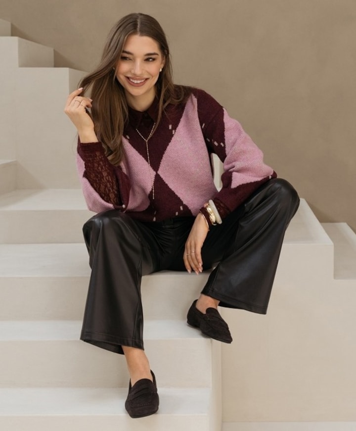 Dames trui bordeaux