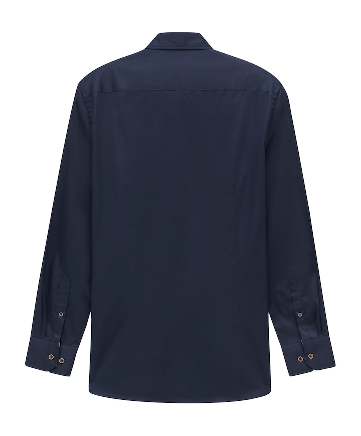 Heren overhemd lange mouw blauw