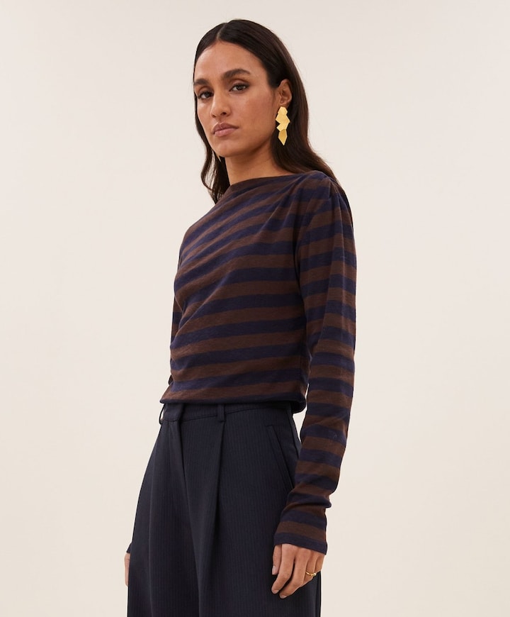 Dames longsleeve bruin