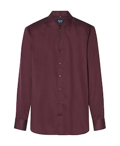 Heren overhemd lange mouw bordeaux