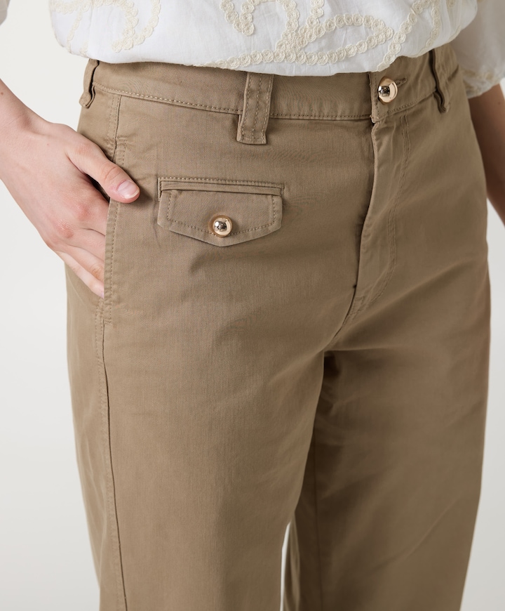 MMAymen Len dames broek beige