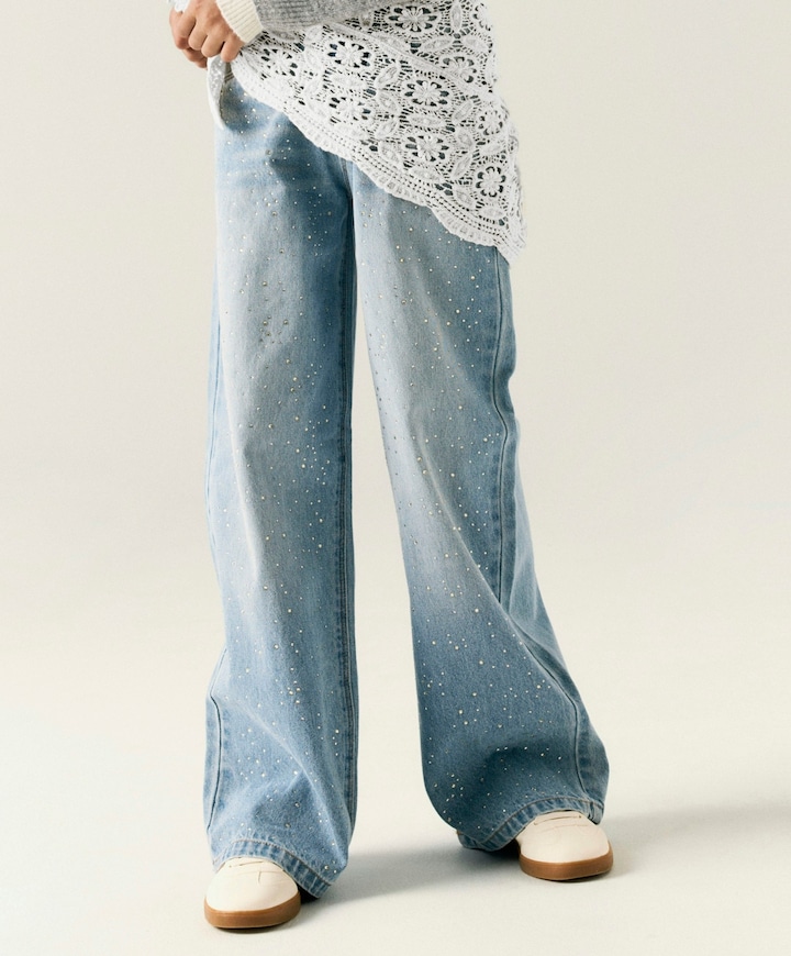 NKFBELLA WIDE RHINE 6608-IM meisjes jeans blauw