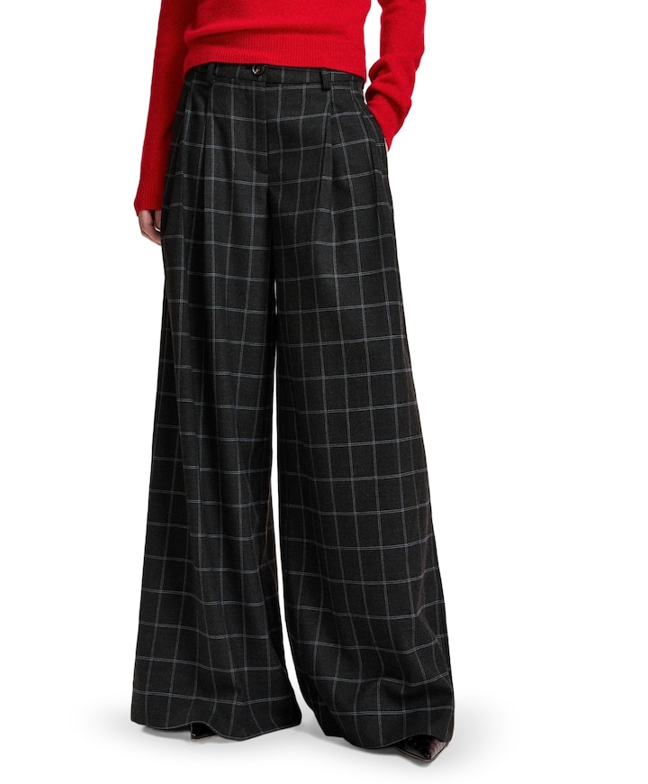 Kollection Wide Leg dames pantalon zwart