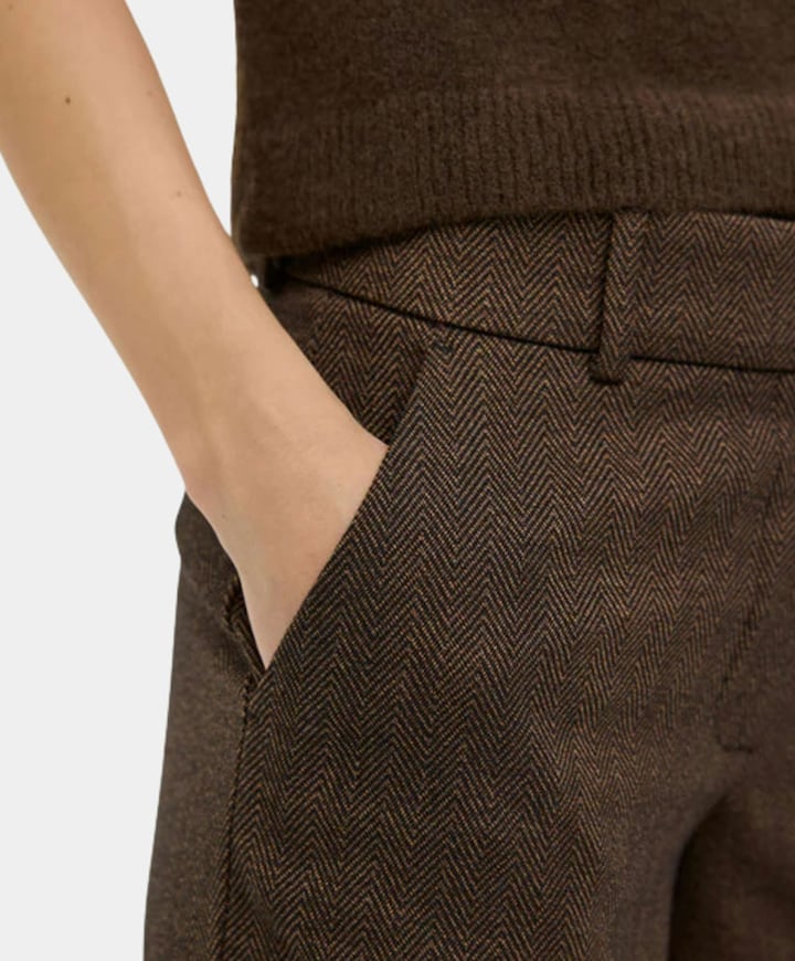 DENAFV 094 MAPLE HERRINGBONE dames broek bruin