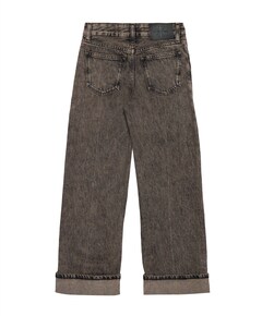 RELAXED WIDE LEG ONYX BLACK meisjes jeans grijs