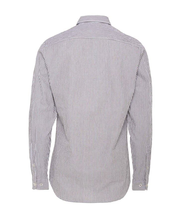 Heren overhemd lange mouw bruin