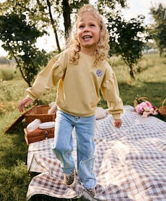 Denim Wide Fit Studs meisjes jeans blauw