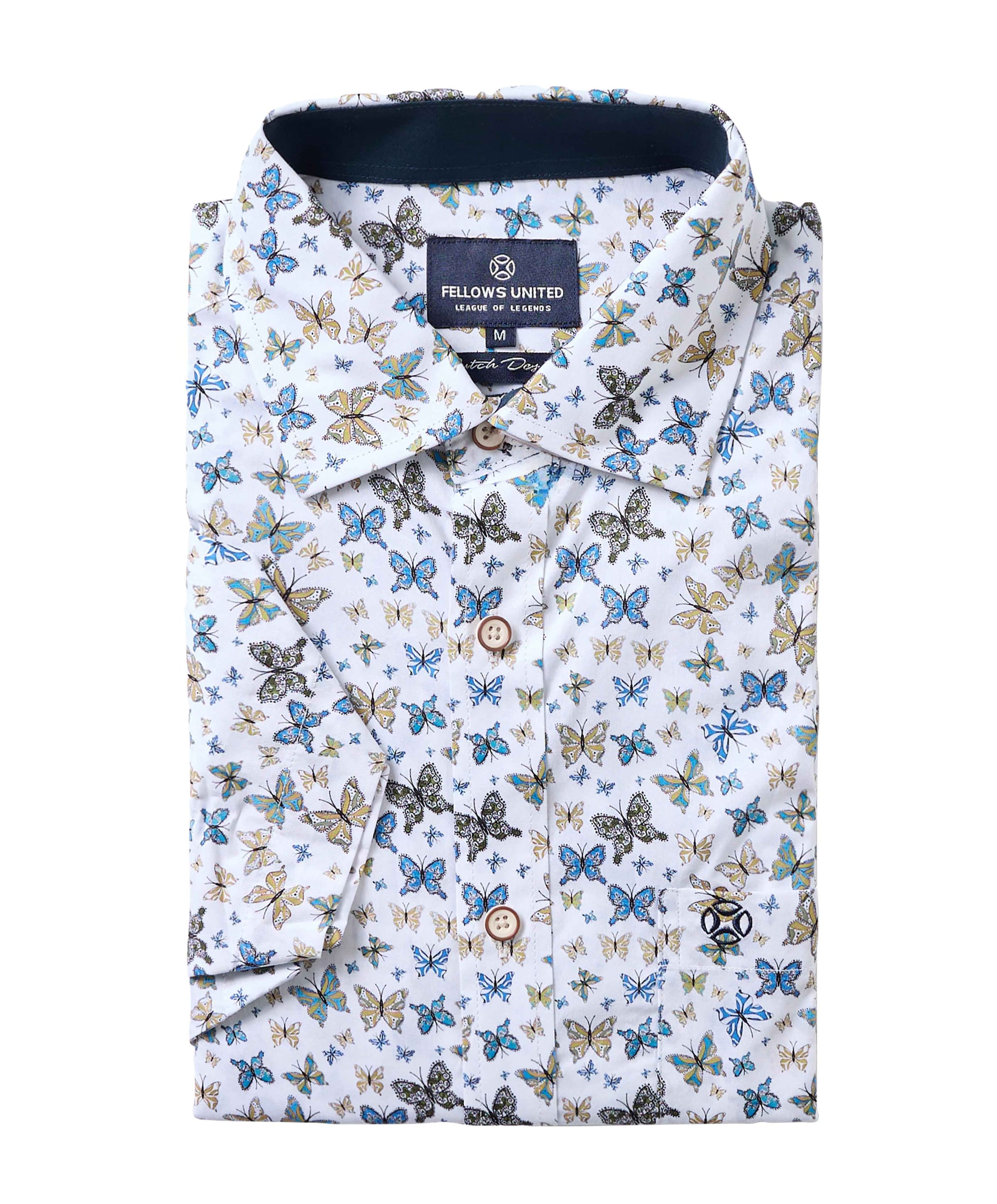 Heren overhemd korte mouw ecru