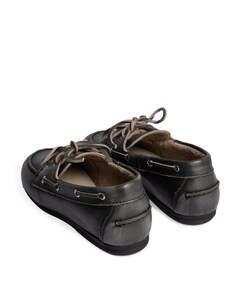 Brushed boat dames mocassins zwart