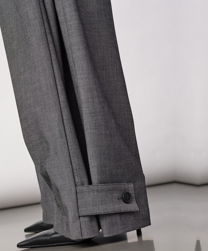 JackyCC Pleat dames broek grijs