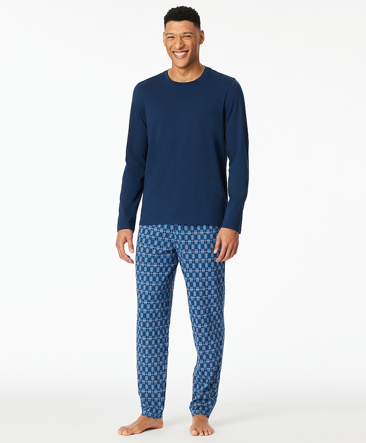 Heren pyjamaset blauw