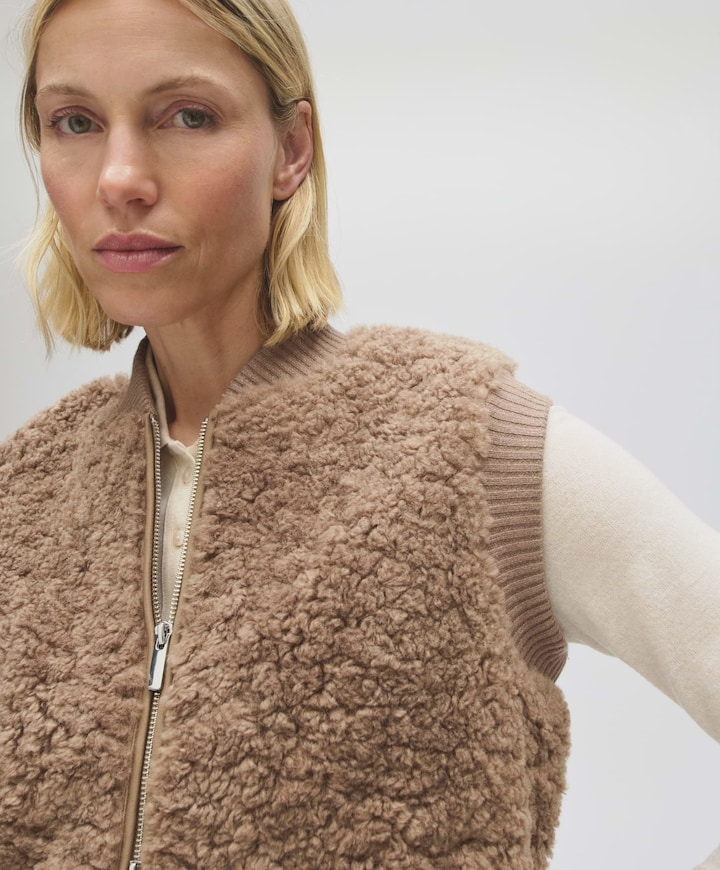 Dames gilet beige