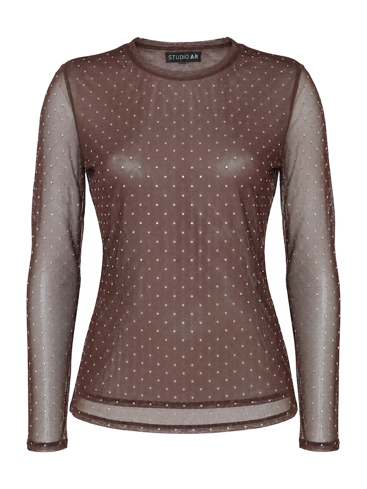 Dames top bruin