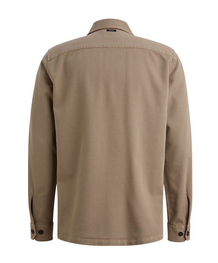 Heren overhemd lange mouw bruin