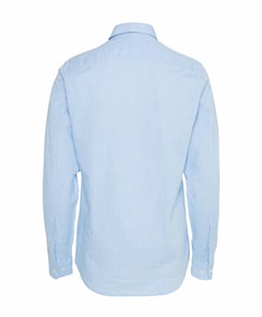 Heren overhemd lange mouw blauw