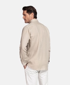 Heren overhemd lange mouw beige