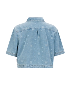 Meisjes blouse korte mouw blauw