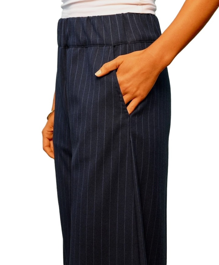 Super Woody Pin Striped dames broek blauw