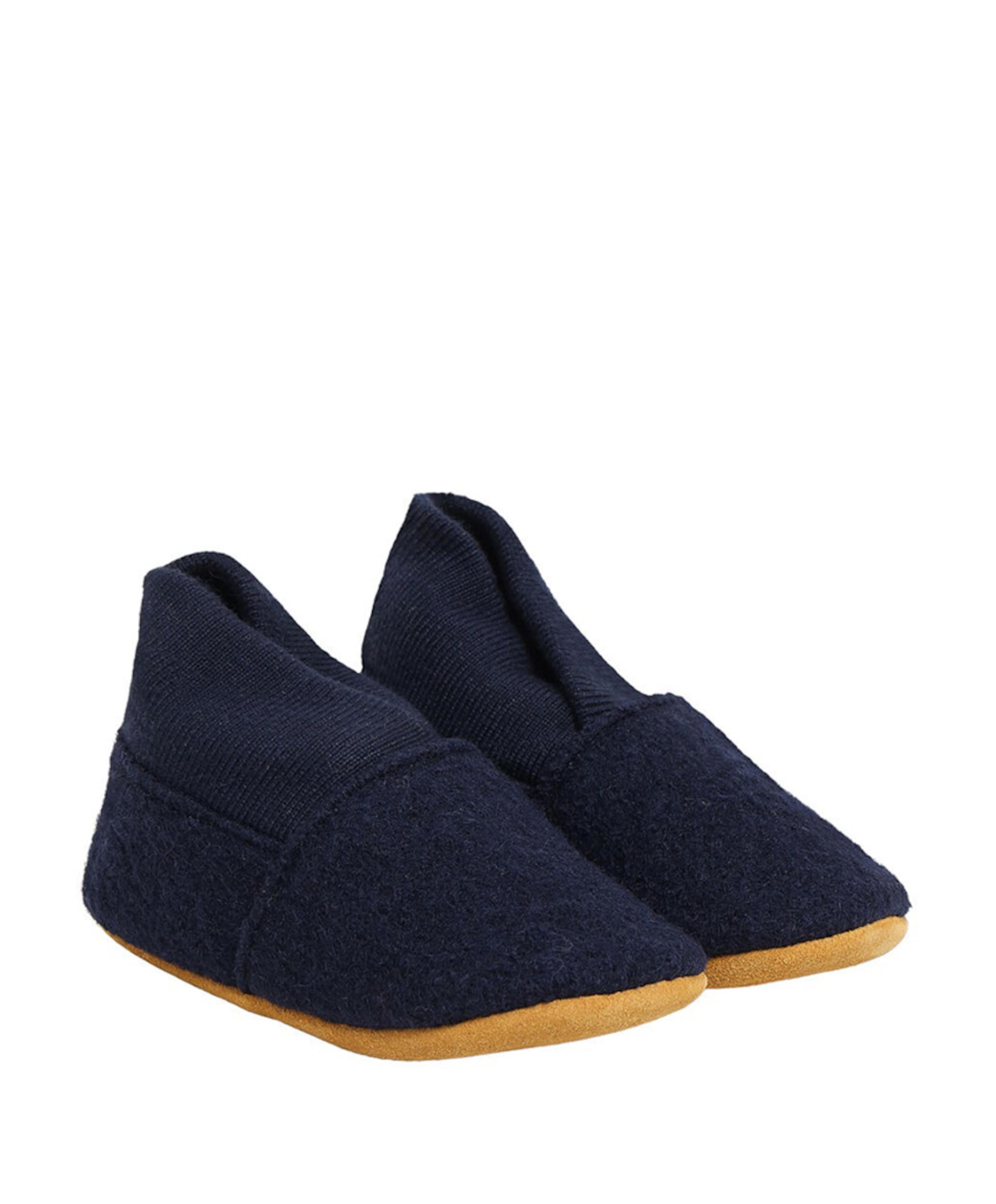 Wool Slippers w. Rib uniseks pantoffels  blauw
