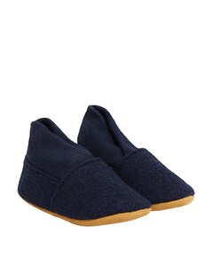 Wool Slippers w. Rib uniseks pantoffels  blauw