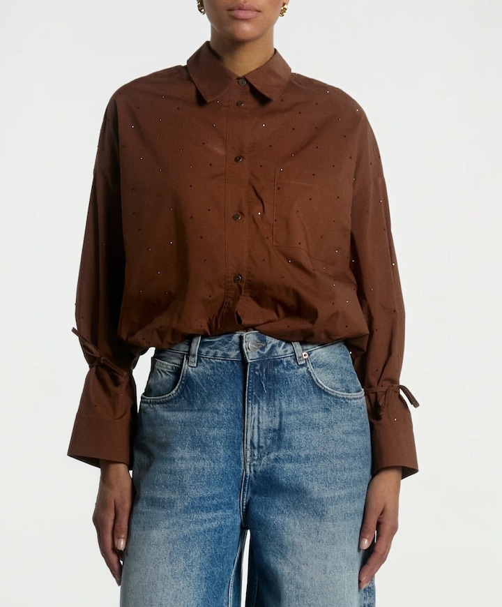 Dames blouse bruin