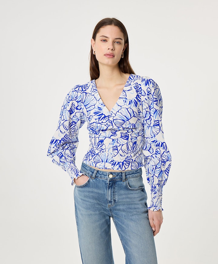 Dames blouse blauw