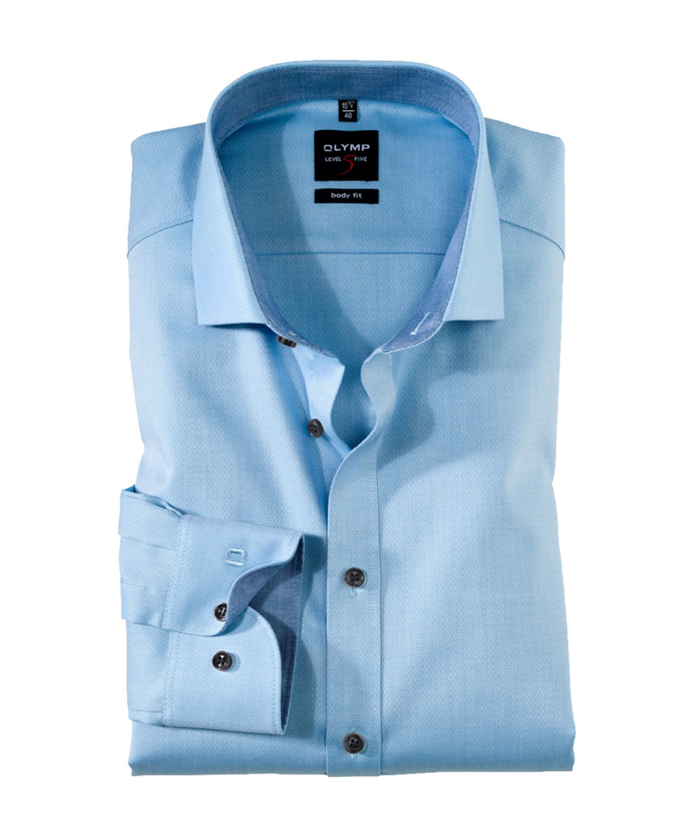 Heren overhemd lange mouw blauw