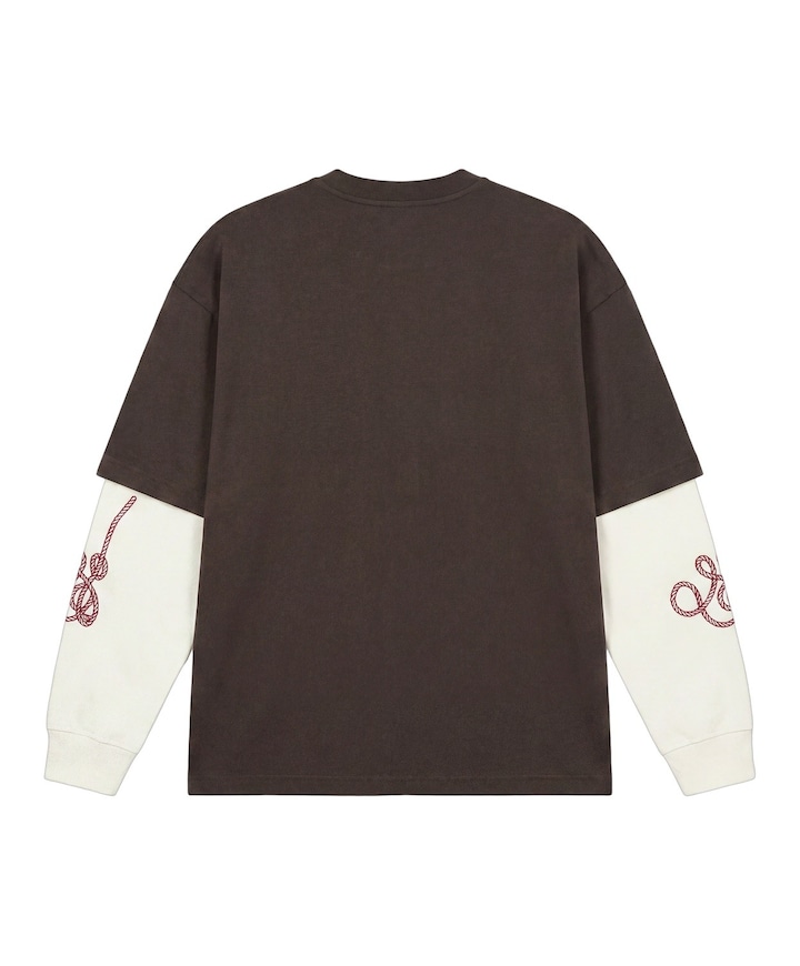 Heren longsleeve bruin