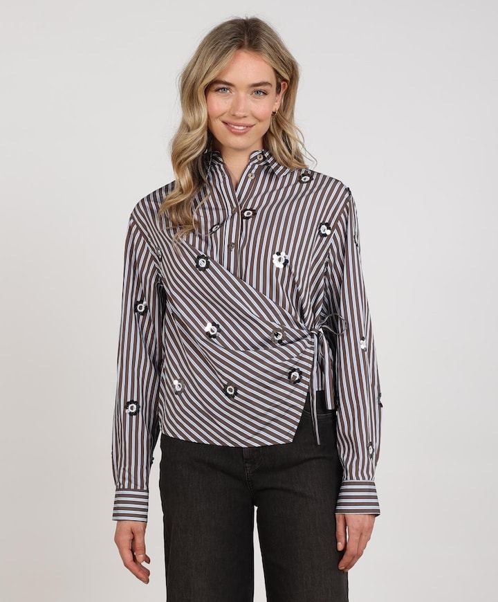 Dames blouse bruin