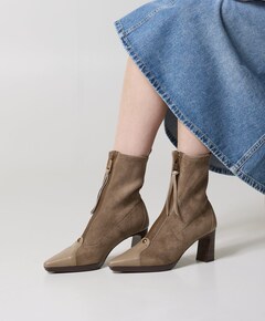 dames enkellaarzen beige